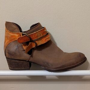 Distressed leather booties 9